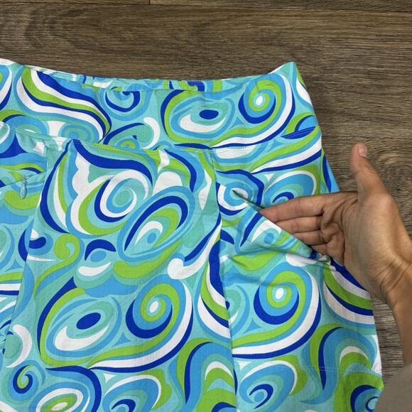 IBKUL Emma Turquoise Multicolor Geometric Print Skort UPF 50 Skirt Size S - Picture 2 of 11